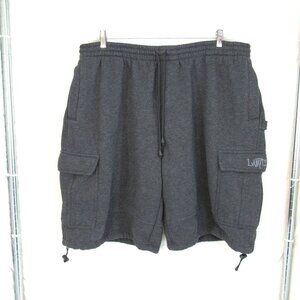 Vintage Limitz Street Wear Men's Gray Cargo Pocket Heavy Fleece Shorts Size 2XL